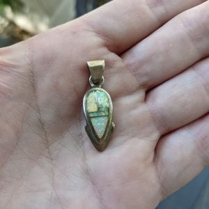 ******Holding for Sunshine:.Vintage Native American Opal Inlaid Earrings